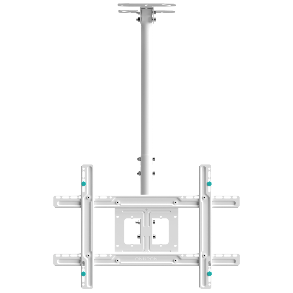Потолочный кронштейн для ТВ ONKRON N1L белый, для 32"-80", наклон 15°, поворот 60°, нагрузка до 68, 2 кг, расстояние до потолка 717-1584 мм
