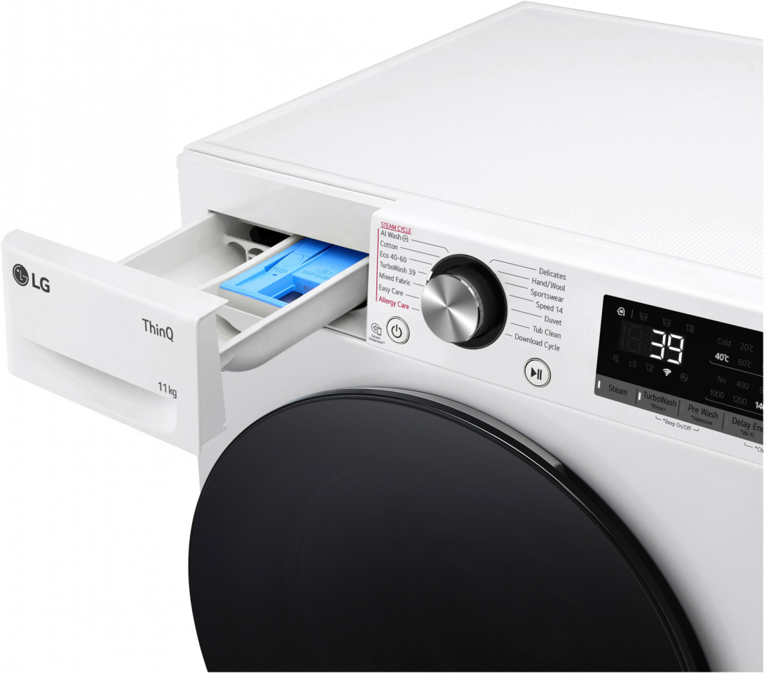 Стиральная машина LG F4WR711S2W (56, 5см / 11кг / 1400об / пар / AI DD / Steam / ThinQ(Wi-Fi) / Inverter Direct Drive / A+++) Стиральная машина LG F4WR711S2W (56, 5см / 11кг / 1400об / пар / AI DD / Steam / ThinQ(Wi-Fi) / Inverter Direct Drive / A+++)