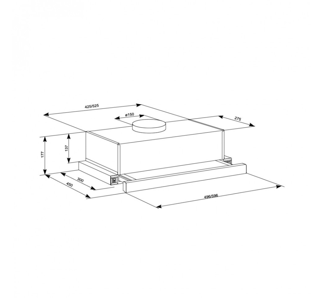 Встраиваемая вытяжка ELEYUS TLS L 14 200 60 IS+WH