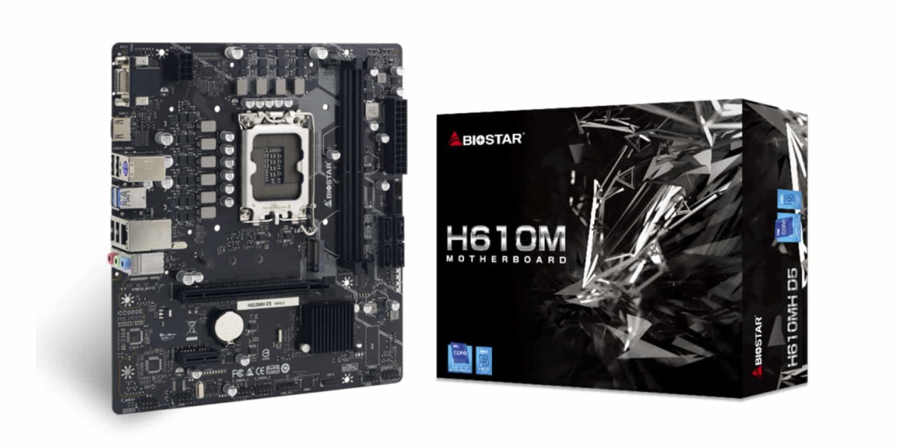 Материнская плата BIOSTAR LGA1700 (Gen.13, 12) ( H610MH D5 ) Intel B610 (for CPU: Intel 13/12-th Gen.), 2x DDR5 2133-3200 (Up to 64Gb), 1 x PS/2 Keyboard/ Mouse Port 1 x HDMI 1 x VGA Port 2 x USB 3.2 (Gen1) ports 4 x USB 2.0 ports 1 x LAN port 3 x Audio