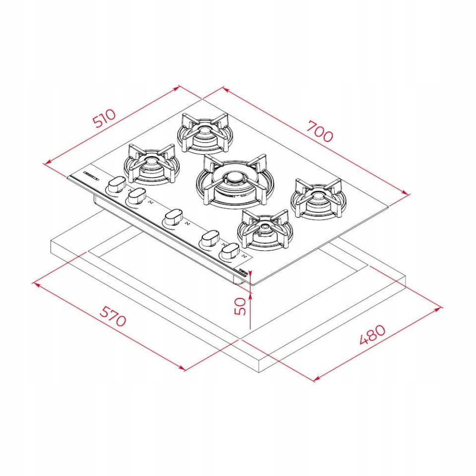 Газовая варочная панель TEKA GBC 75-G1 GBC BM (E5)