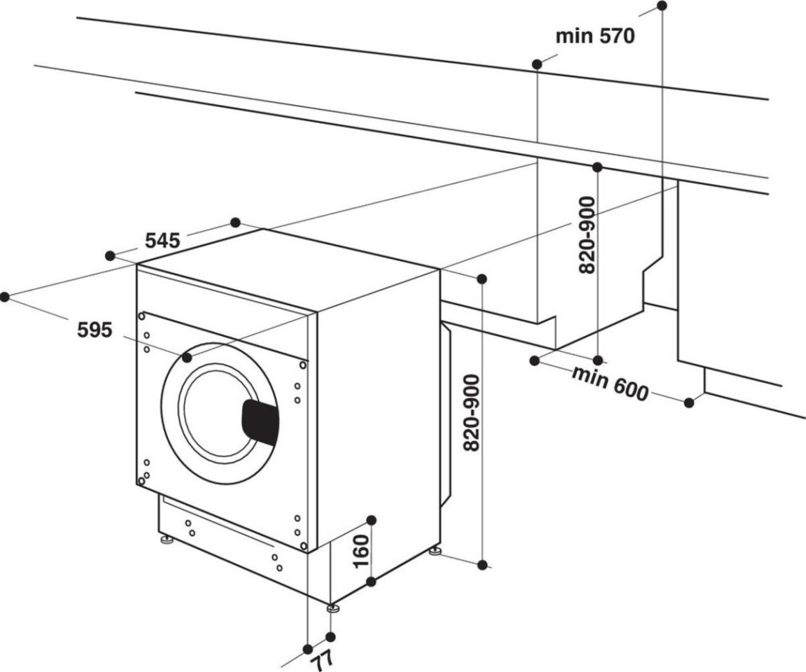 Встраиваемая стиральная машина Whirlpool BI WDWG 751482 EU N