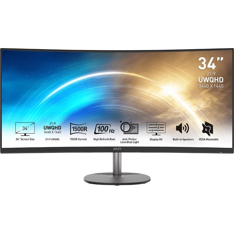 Монитор MSI Pro MP341CQ 34" 3440x1440px 100Hz 1 ms Curved Монитор MSI Pro MP341CQ 34" 3440x1440px 100Hz 1 ms Curved