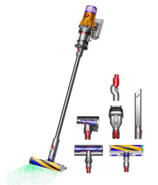 Пылесос Dyson V12 Detect Slim Absolute UK, yellow/nickel