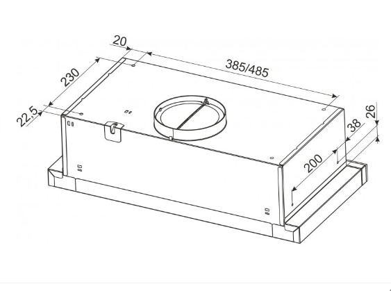Встраиваемая вытяжка ELEYUS TLS L 14 150 50 BL Встраиваемая вытяжка ELEYUS TLS L 14 150 50 BL