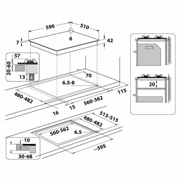 Газовая варочная панель WHIRLPOOL GOFL 629/S