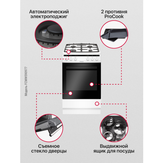 Комбинированная плита Hansa FCMW590977 Комбинированная плита Hansa FCMW590977