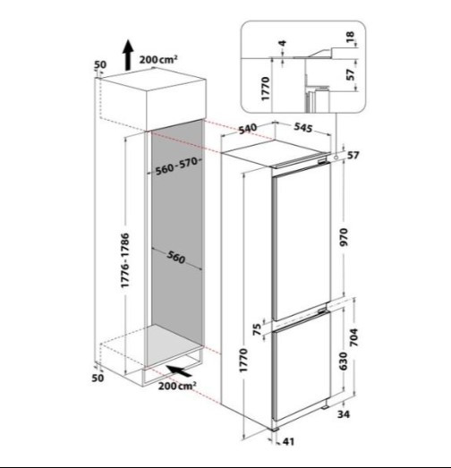 Холодильник встраиваемый Whirlpool WHC18D031A1