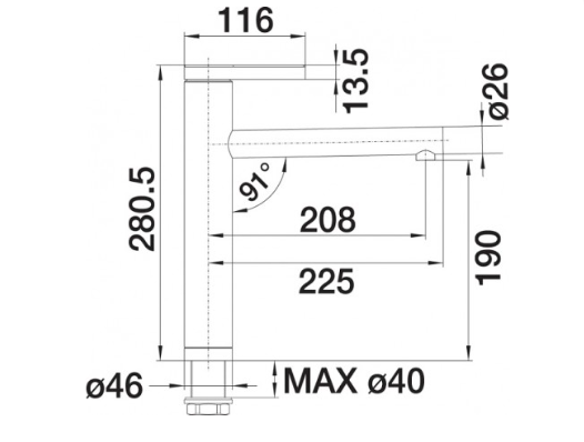 Смеситель Blanco Linee 517594 хром Смеситель Blanco Linee 517594 хром