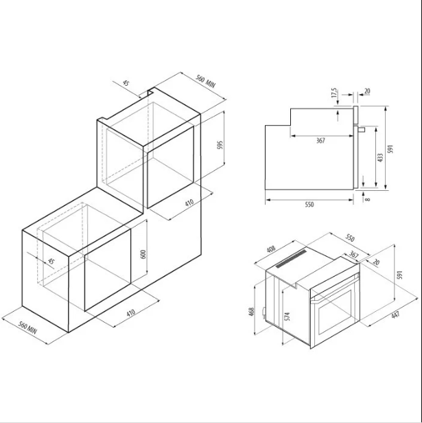 Духовой шкаф KRONA CORRENTE 45 BL
