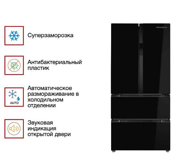Холодильник Kuppersberg RFFI 184 BG, черное стекло
