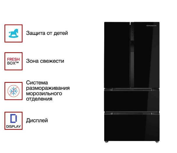Холодильник Kuppersberg RFFI 184 BG, черное стекло