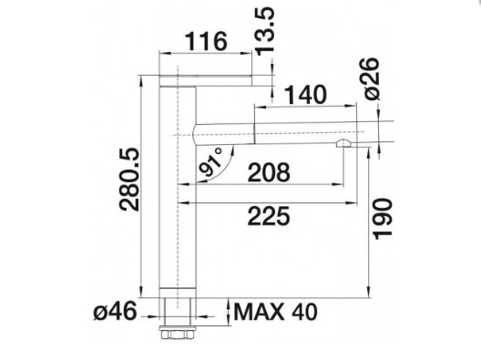 Смеситель Blanco Linee-S 518438 Антрацит/хром Смеситель Blanco Linee-S 518438 Антрацит/хром