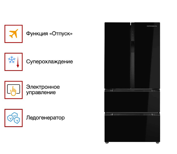 Холодильник Kuppersberg RFFI 184 BG, черное стекло