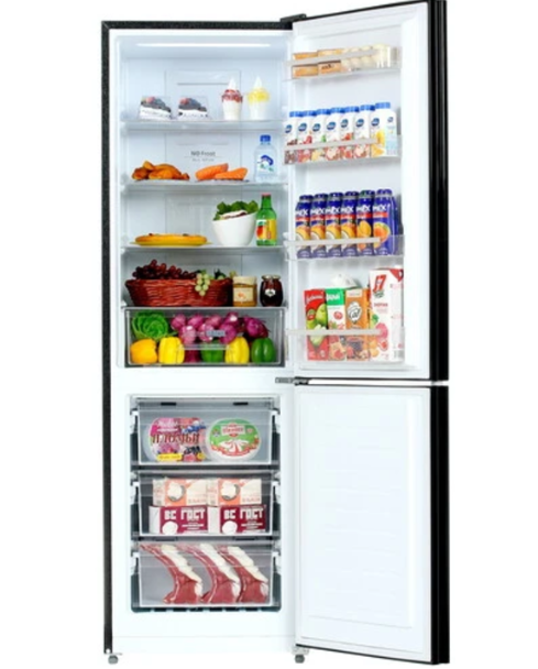 Холодильник Ascoli ADRFB375WG Чёрное стекло Холодильник Ascoli ADRFB375WG Чёрное стекло