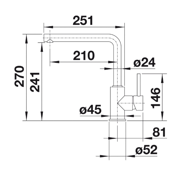 Смеситель Blanco Mila 519414 хром Смеситель Blanco Mila 519414 хром