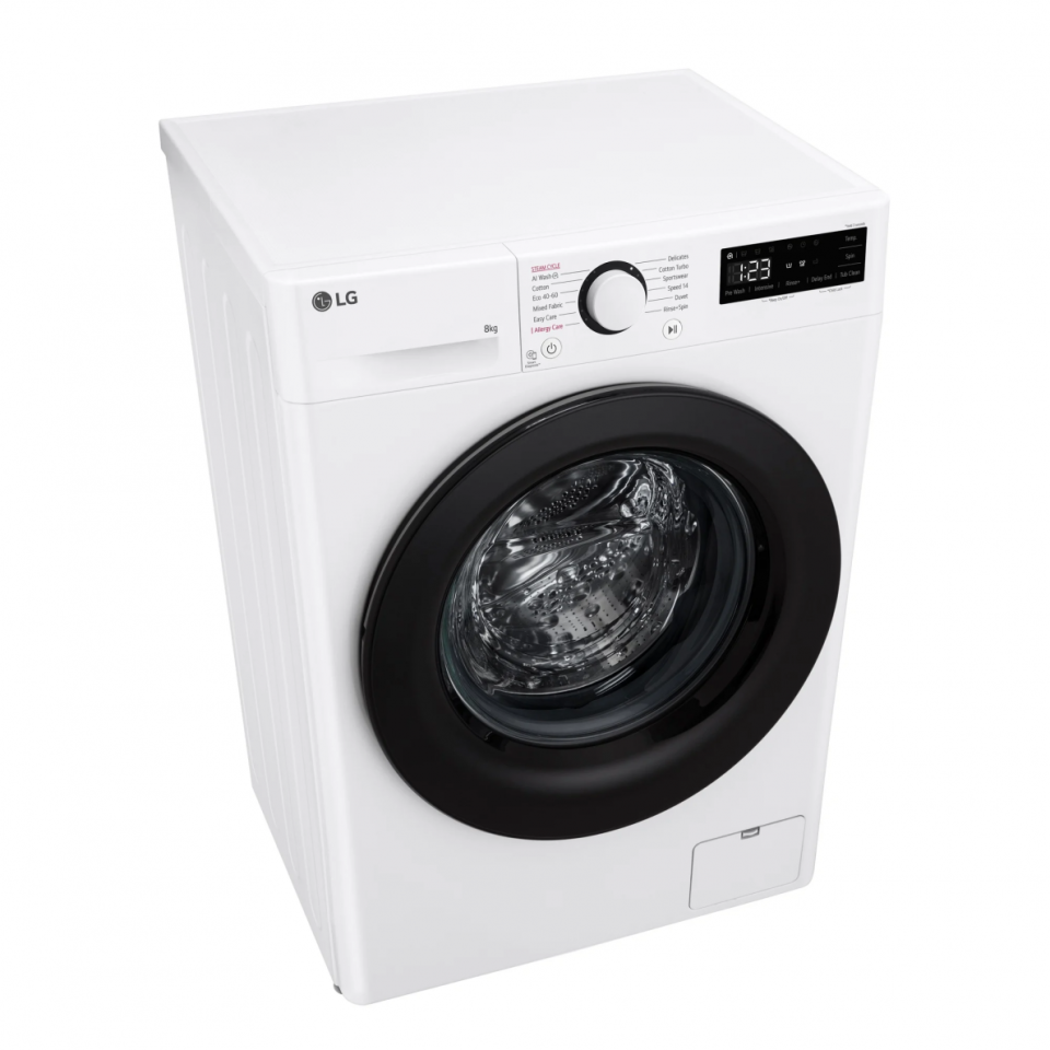 Стиральная машина LG F2WR508SBW (47.5см / 8кг / 1200об / пар / добавление белья / AI DD ™ / Steam™ / Inverter Direct Drive / A+++)