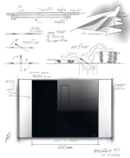 Индукционная варочная панель с вытяжкой Elica Nikolatesla Fit BL/A/60 черный