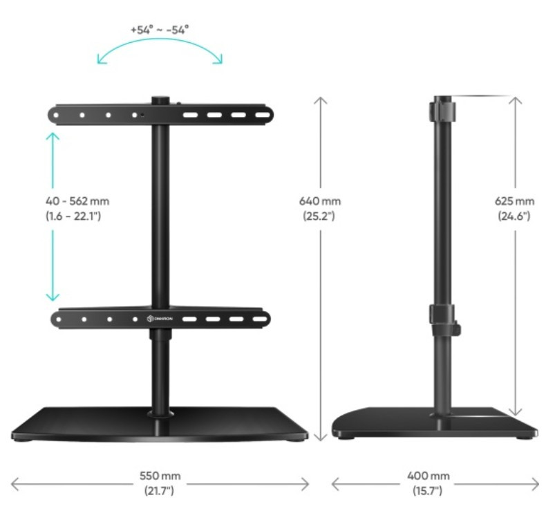 Подставка настольная ONKRON PT3 для LCD телевизора 32"-75", чернай Подставка настольная ONKRON PT3 для LCD телевизора 32"-75", чернай