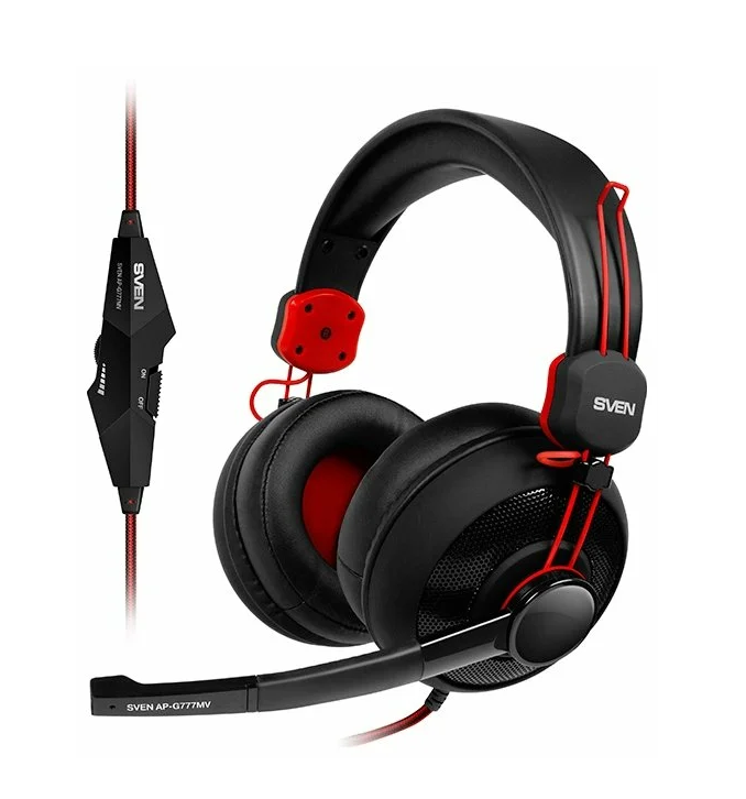 Компьютерная гарнитура SVEN AP-G777MV Black-RED GAMING Компьютерная гарнитура SVEN AP-G777MV Black-RED GAMING