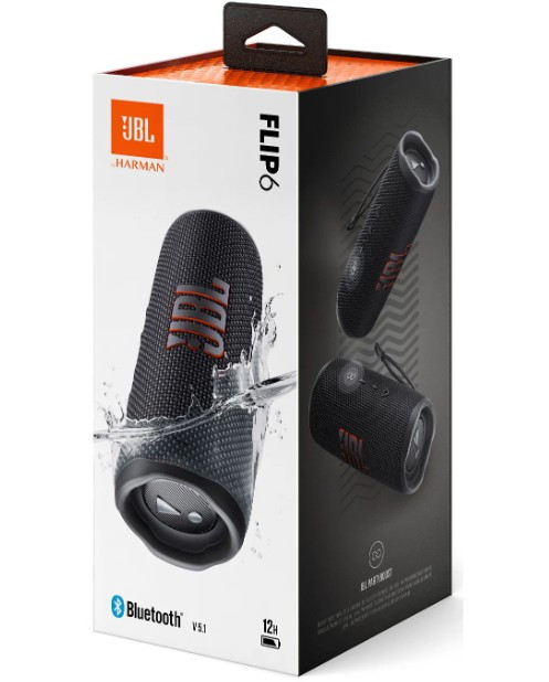 Портативная акустика JBL Flip 6, 30 Вт, черный