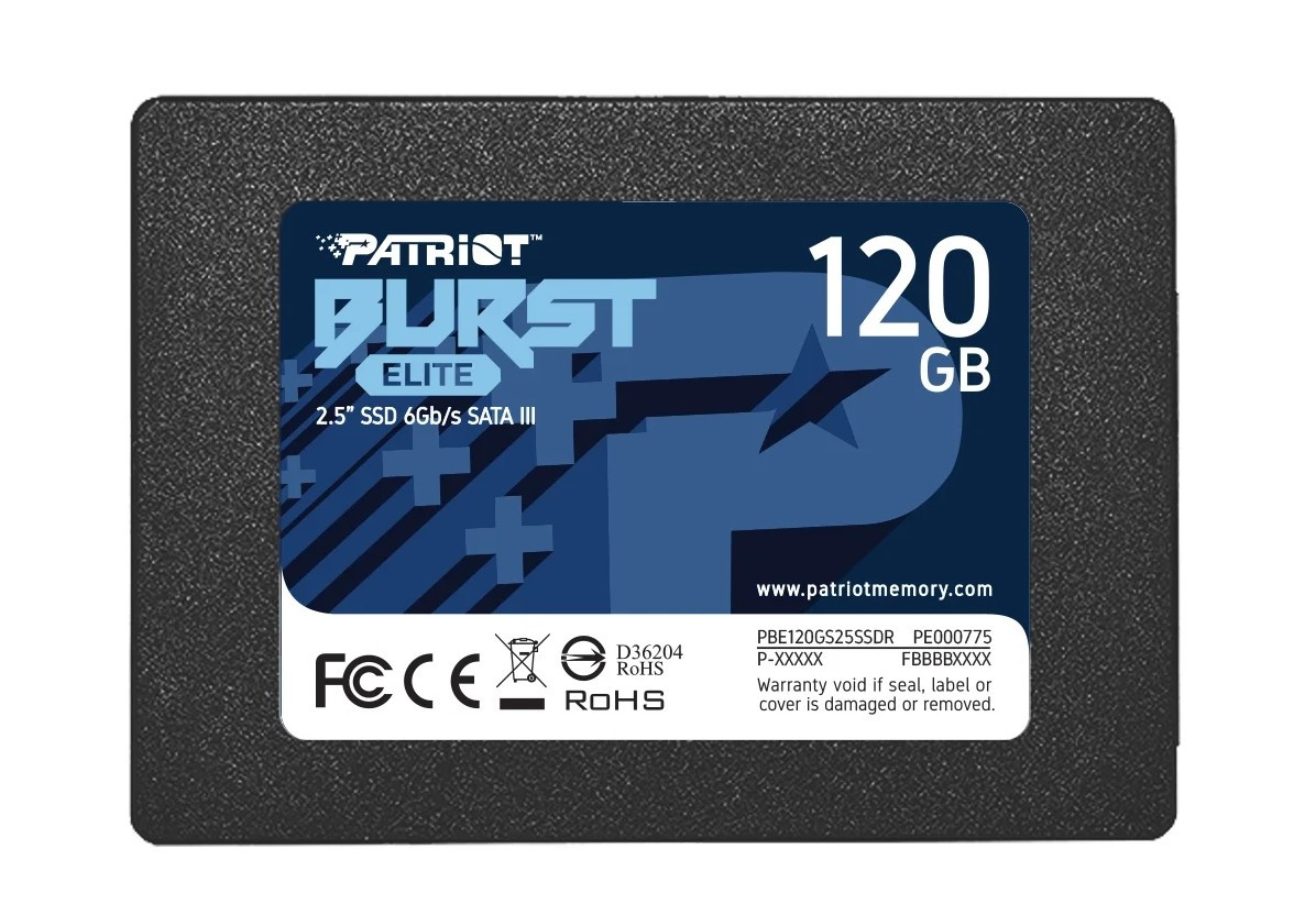 Твердотельный накопитель Patriot Memory Burst Elite 120 ГБ SATA PBE120GS25SSDR Твердотельный накопитель Patriot Memory Burst Elite 120 ГБ SATA PBE120GS25SSDR