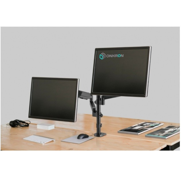 Крепление для двух мониторов ONKRON G140 чёрный, для 13"-32", наклон 55°, поворот 180°, нагрузка до 16 кг, расстояние до стола 0-534 мм Крепление для двух мониторов ONKRON G140 чёрный, для 13"-32", наклон 55°, поворот 180°, нагрузка до 16 кг, расстояние до стола 0-534 мм