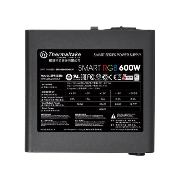 Блок питания Thermaltake Smart RGB 600W Блок питания Thermaltake Smart RGB 600W