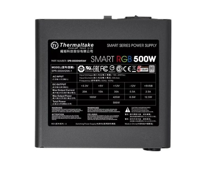 Блок питания Thermaltake Smart RGB 500W Блок питания Thermaltake Smart RGB 500W