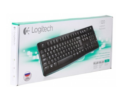 Клавиатура Logitech K120 (USB, waterproof, low profile) OEM 920-002522