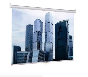 Экран проекционный 203x203 Lumien ECO Picture настеный, корпус белый, черная кайма по периметру, возможность потолочного и настенного крепления