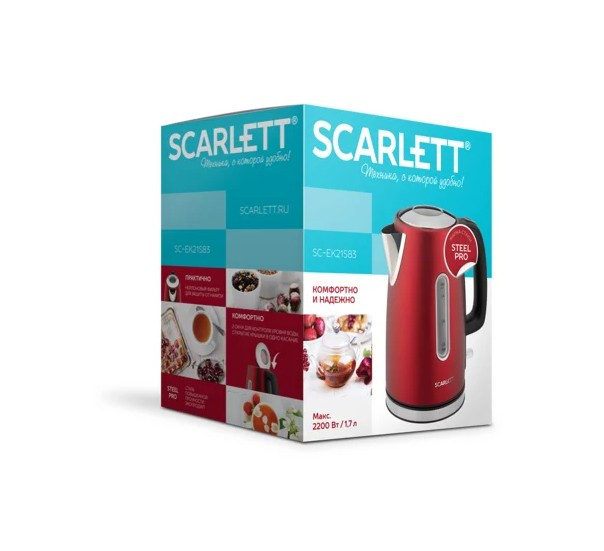 Чайник Scarlett SC-EK21S83, красный Чайник Scarlett SC-EK21S83, красный