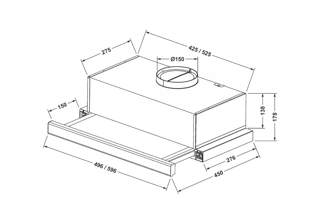 Встраиваемая вытяжка Eleyus CCN L 14 150 50 WH