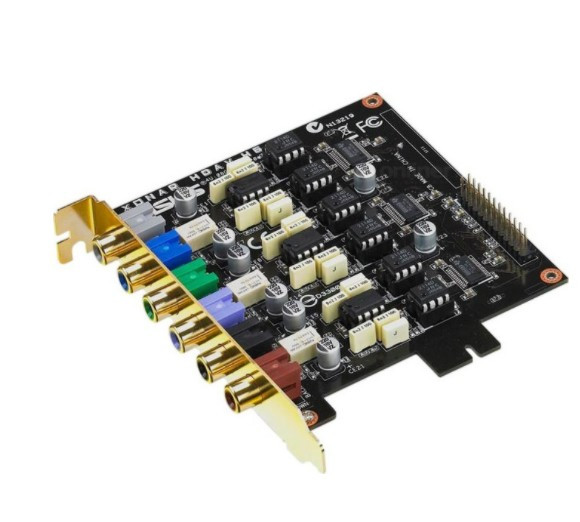 Звуковая карта ASUS PCI Sound Card XONAR H6. Плата расширения для звуковых карт ASUS Xonar HDAV 1.3 или ASUS Xonar Essence ST, увеличивающий количество аналоговых выходов до восьми.