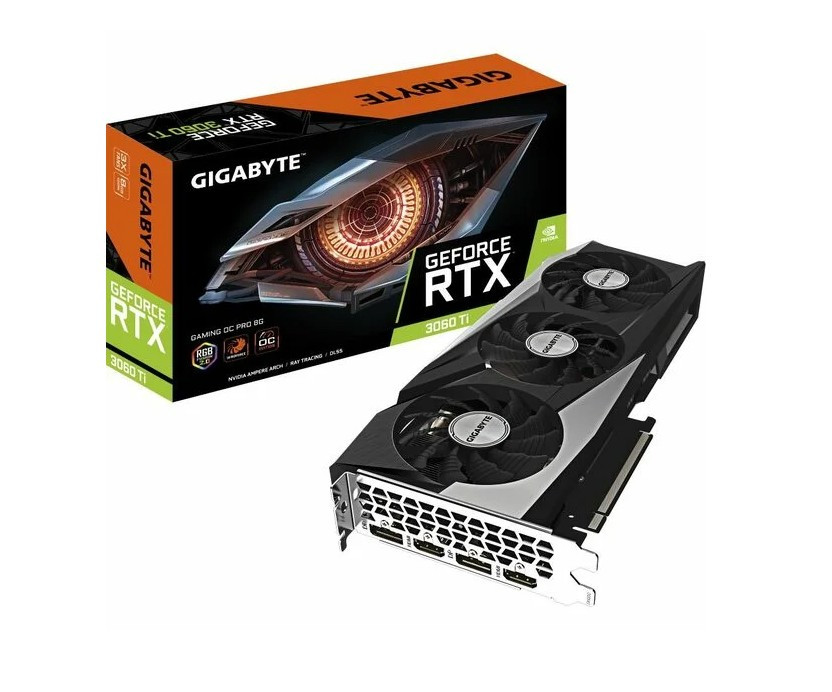 Gigabyte Видеокарта Gigabyte GeForce RTX 3060 Ti GAMING OC PRO LHR 8G (GV-N306TGAMINGOC PRO-8GD 3.0 LHR) Gigabyte Видеокарта Gigabyte GeForce RTX 3060 Ti GAMING OC PRO LHR 8G (GV-N306TGAMINGOC PRO-8GD 3.0 LHR)