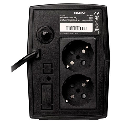 ИБП SVEN Pro 800 800VA/480Вт 2 euro sockets ИБП SVEN Pro 800 800VA/480Вт 2 euro sockets