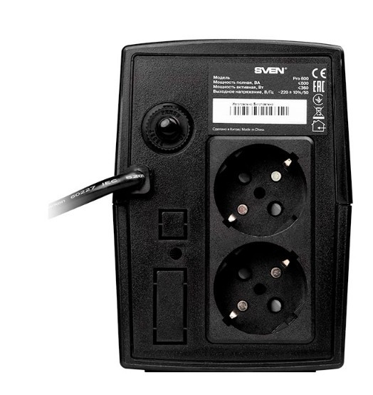 ИБП SVEN Pro 600 600VA/360Вт 2 euro sockets ИБП SVEN Pro 600 600VA/360Вт 2 euro sockets