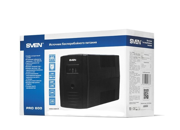 ИБП SVEN Pro 600 600VA/360Вт 2 euro sockets ИБП SVEN Pro 600 600VA/360Вт 2 euro sockets