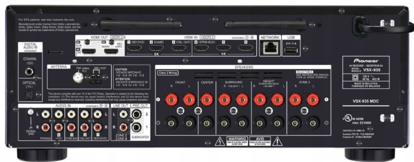 AV-Ресивер Pioneer VSX-935, серебристый