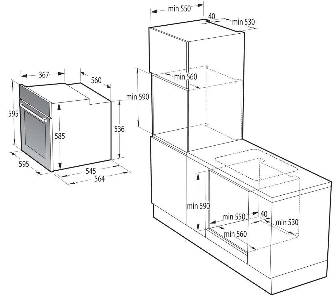 Духовой шкаф Gorenje BO6725E02BG, черный