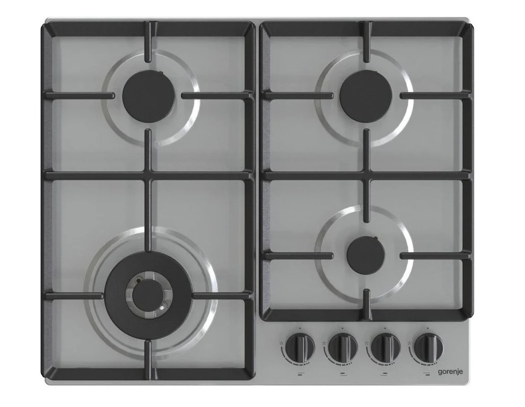 Газовая варочная панель Gorenje GW641EBX, серебристый Газовая варочная панель Gorenje GW641EBX, серебристый