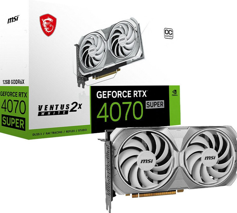 Видеокарта MSI GeForce RTX 4070 Super Ventus 2X White OC 12GB DLSS 3