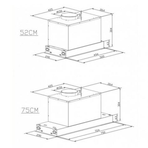 Встраиваемая вытяжка BERG Profi 52 Inox Встраиваемая вытяжка BERG Profi 52 Inox