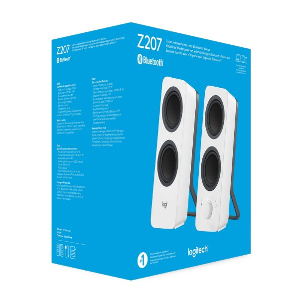 Колонки 2.0 Logitech Z207 / 2х5W / white Колонки 2.0 Logitech Z207 / 2х5W / white