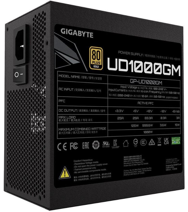 Блок питания GIGABYTE UD1000GM 1000W 80 Plus Gold