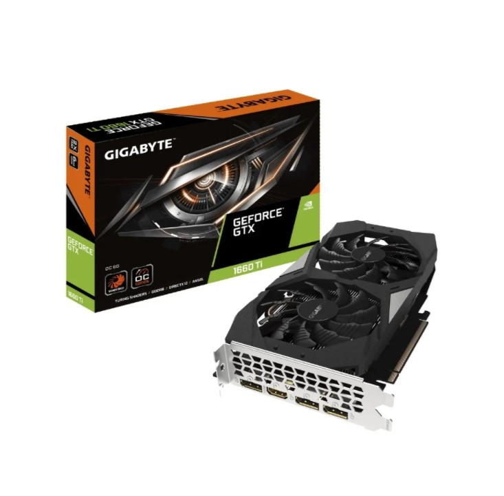 Видеокарта Gigabyte GeForce GTX 1660TI 6GB GDDR6 (GV-N166TOC-6GD) 1800/12000MHz 3*DP, HDMI Видеокарта Gigabyte GeForce GTX 1660TI 6GB GDDR6 (GV-N166TOC-6GD) 1800/12000MHz 3*DP, HDMI