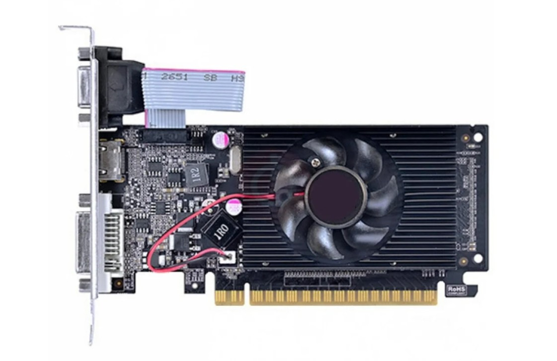 Видеокарта Ninja GeForce GT210 LP GDDR3 1024MB 64-bit, PCI-E16x 3.0. (DVI+VGA+HDMI) (NK21NP013F)