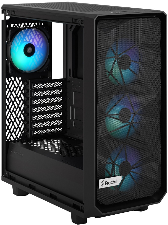 Корпус компьютерный FRACTAL DESIGN Meshify 2 Compact Lite RGB TG Light Tint Черный