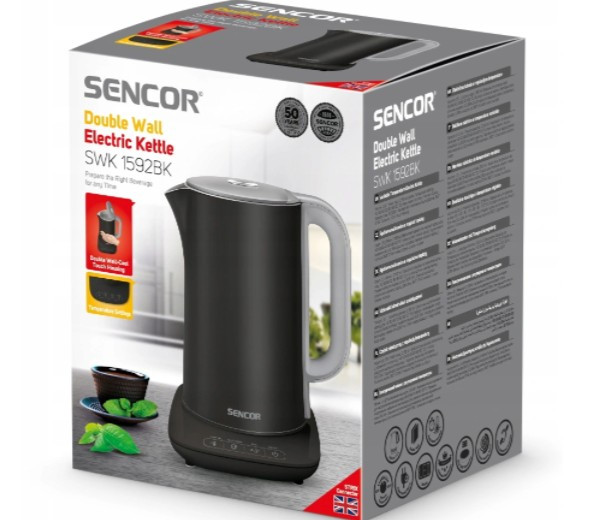 Чайник SENCOR SWK 1592BK с контролем ТЕМПЕРАТУРЫ
