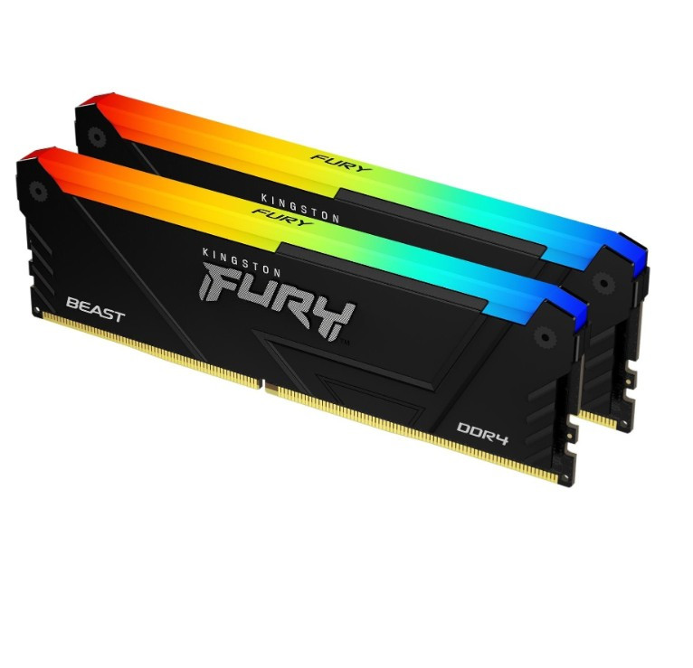 Память DDR4 32GB (2x16Gb KIT) 3200Mhz Kingston FURY Beast RGB KF432C16BB2AK2/32